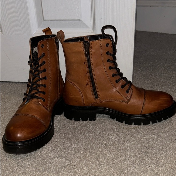 Aldo Tan Leather Lace-Up Boots main image 4